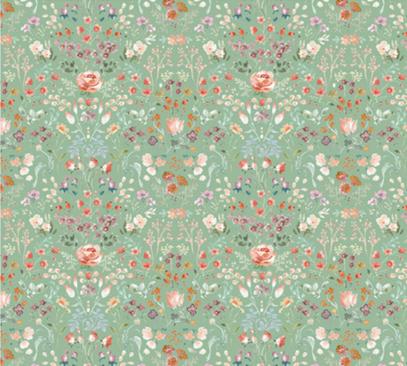 Whistler Studio Juliette 53517-8 Terrace Garden Floral Leaf Green | SOLD BY THE HALF-YARD